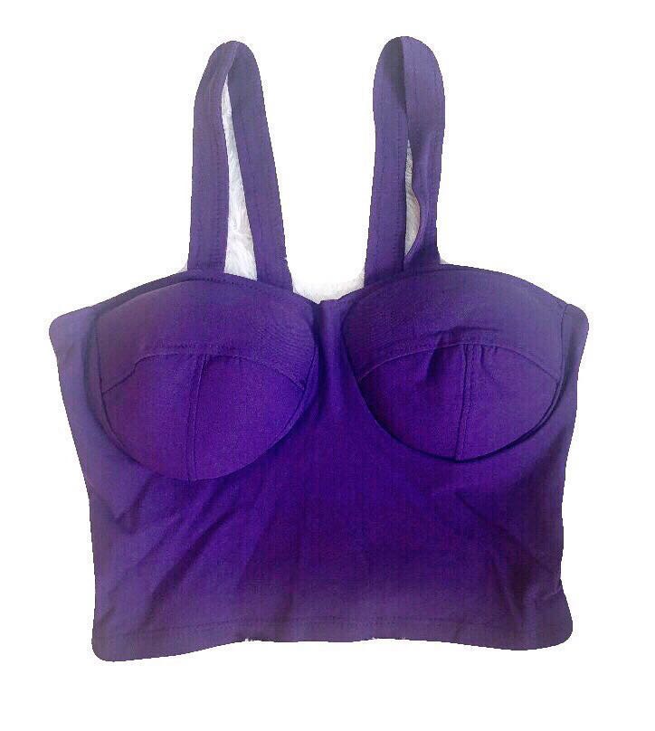 purple bustier top