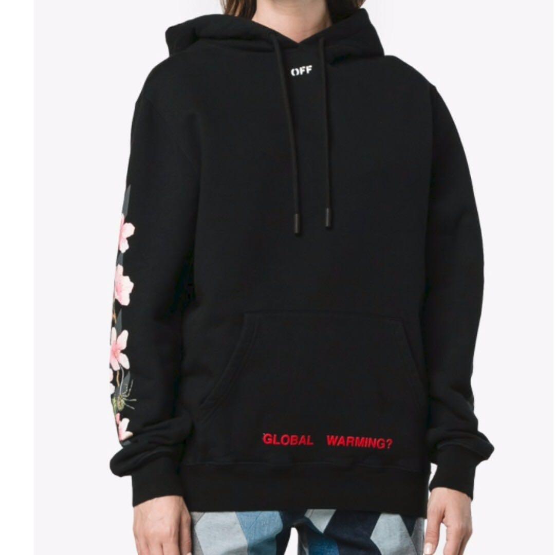 $600 Off White 17FW Cherry Blossom Hoodie, Women's Fashion, Clothes, Outerwear on Carousell