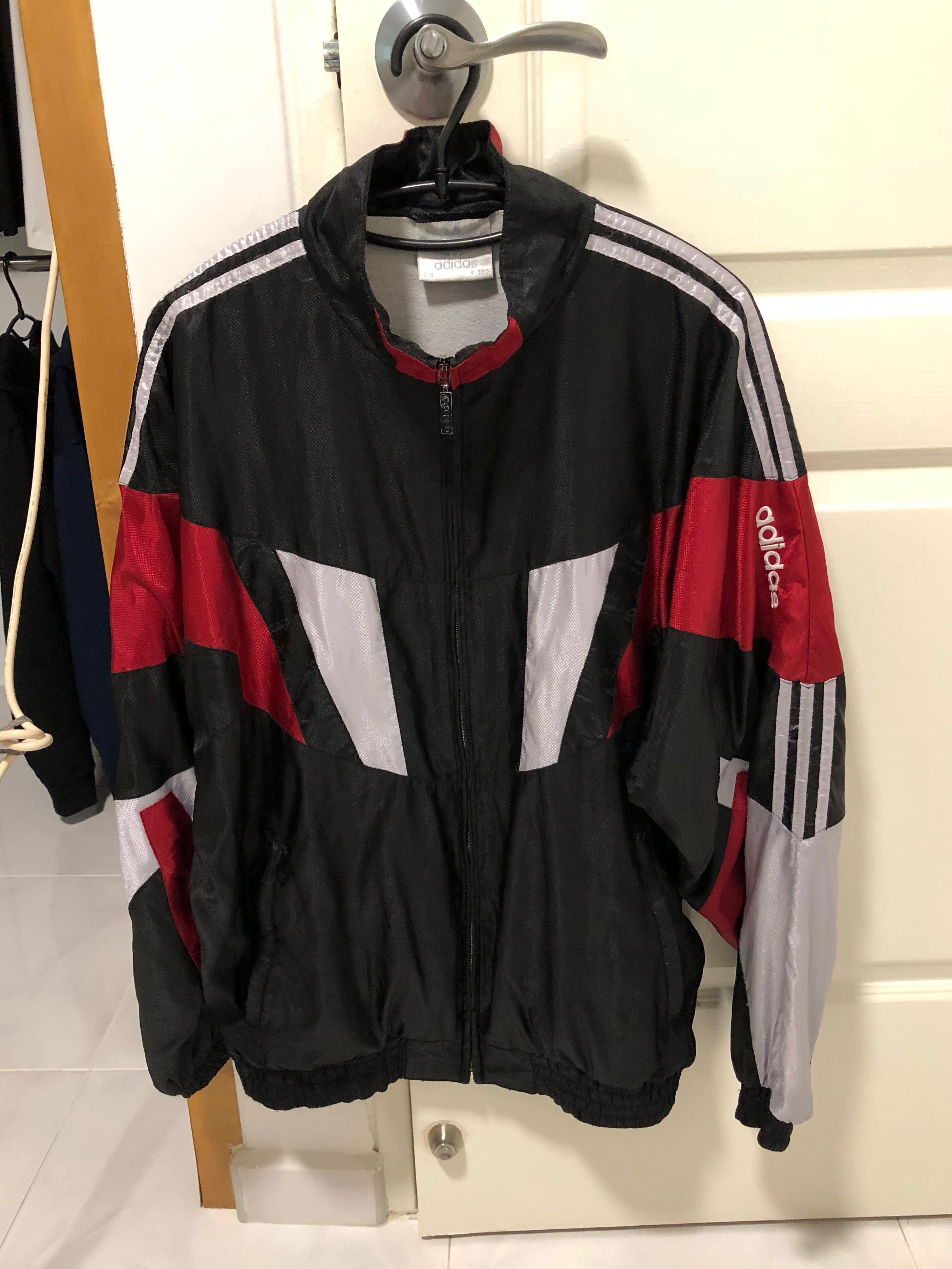 adidas vintage windbreaker jacket red