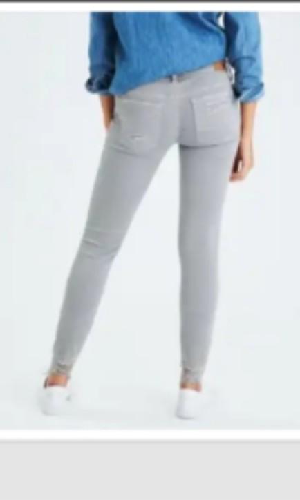 AE Denim X Jegging Light Gray American Eagle Outfitters Women s Jegging Jeans Size 16 Short Women s Fashion Bottoms Jeans Leggings on Carousell
