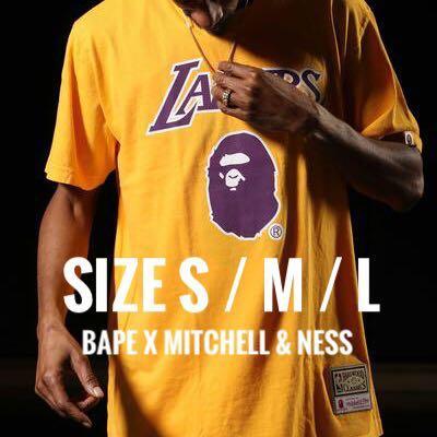 Bape x Lakers Mitchell & Ness Collab Tee
