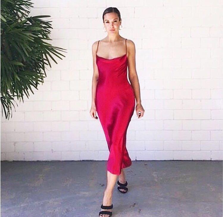 bec and bridge red dress