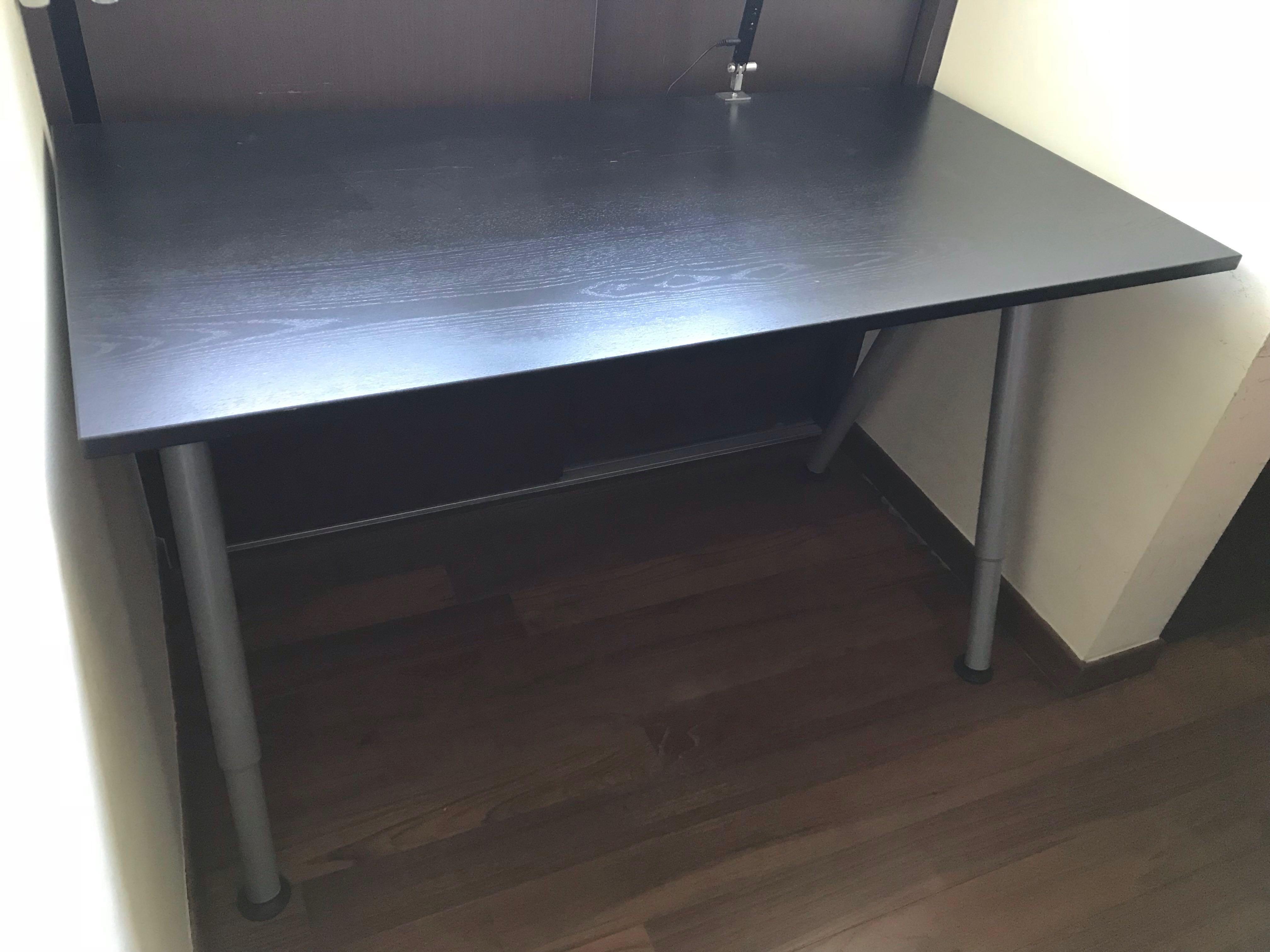 Black Ikea Thyge Desk Furniture Tables Chairs On Carousell