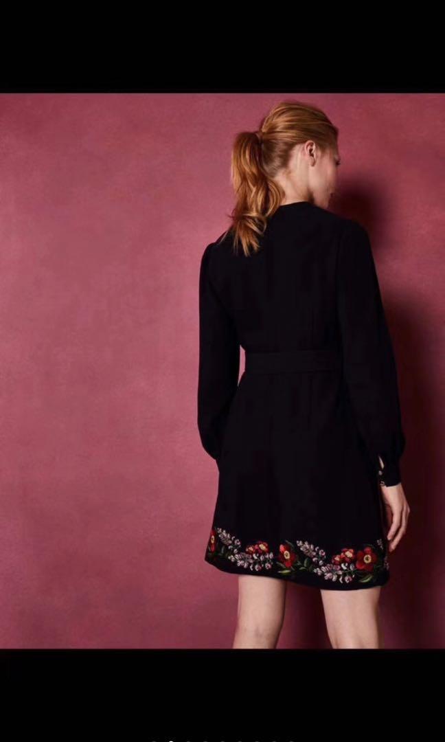 Ted baker black embroidered dress sales