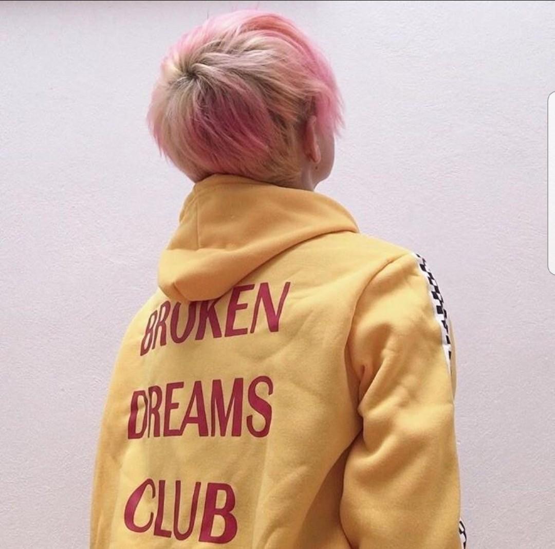 Broken dreams club hoodie orange top