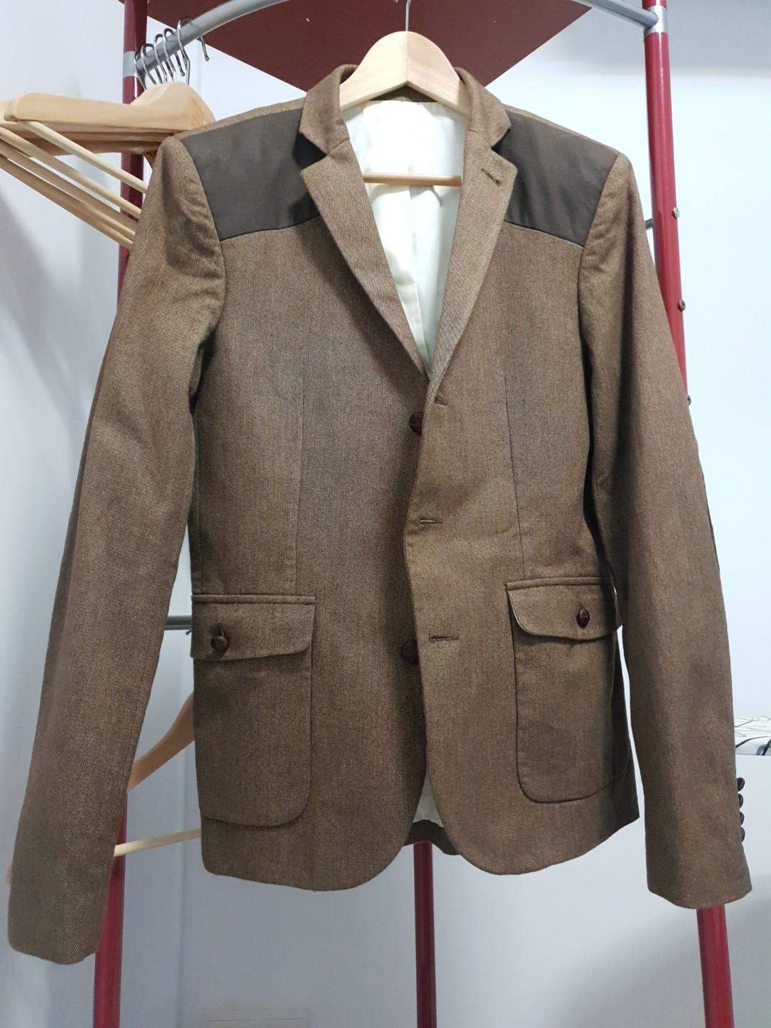 Topman Brown Men Blazer Men S Fashion Clothes Tops On Carousell