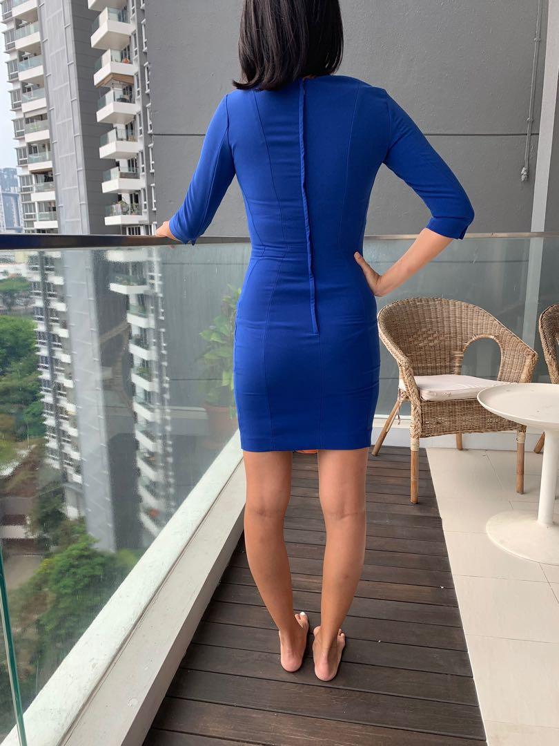 Electric blue bandage on sale dress