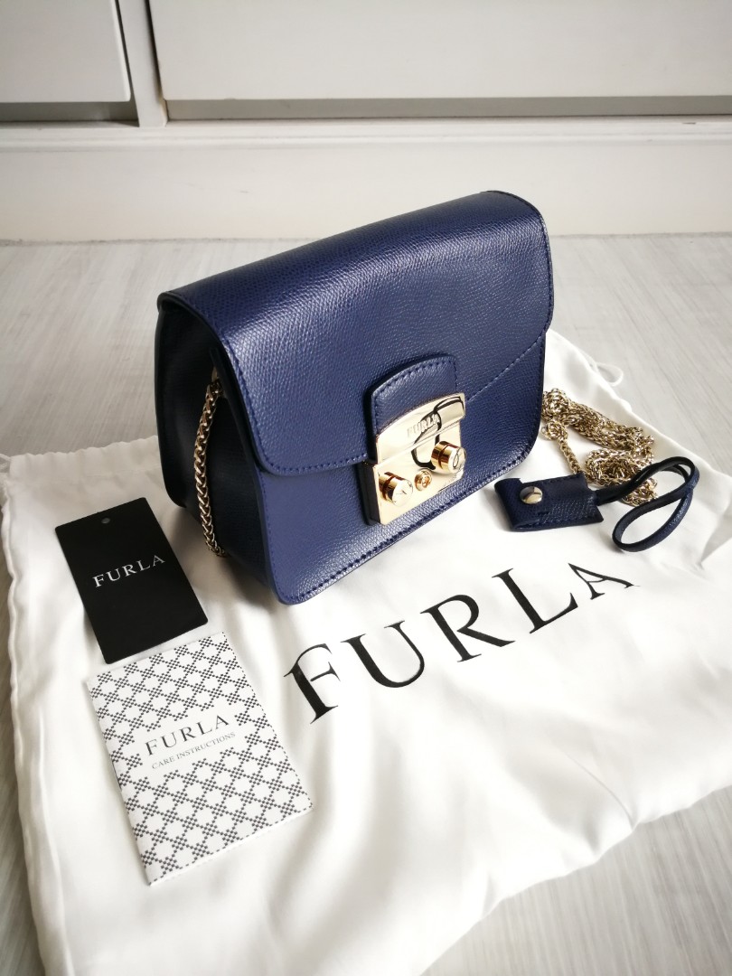 Furla Metropolis mini crossbody bag in navy