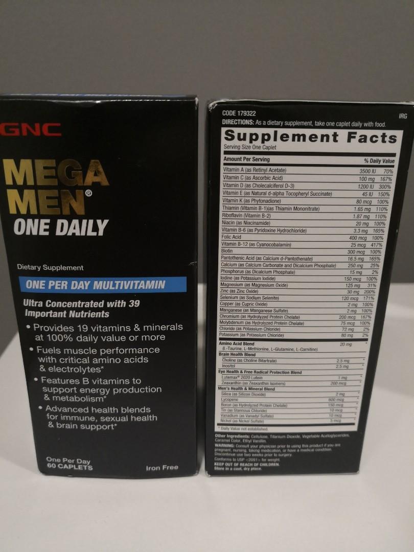 GNC MEGA MEN® ONE DAILY Multivitamin, Beauty & Personal Care ...