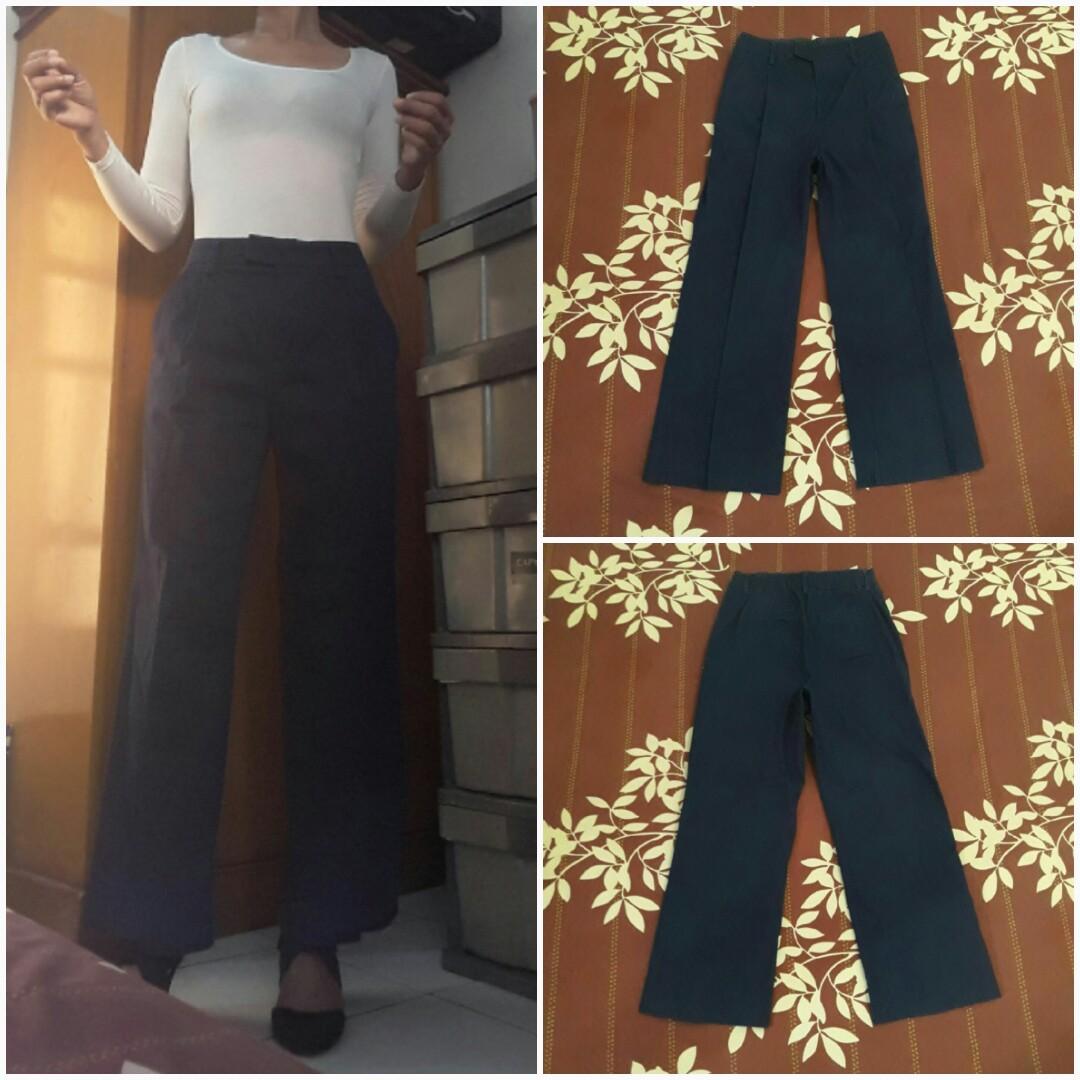 GU UNIQLO High Waist Wide Leg Pants 