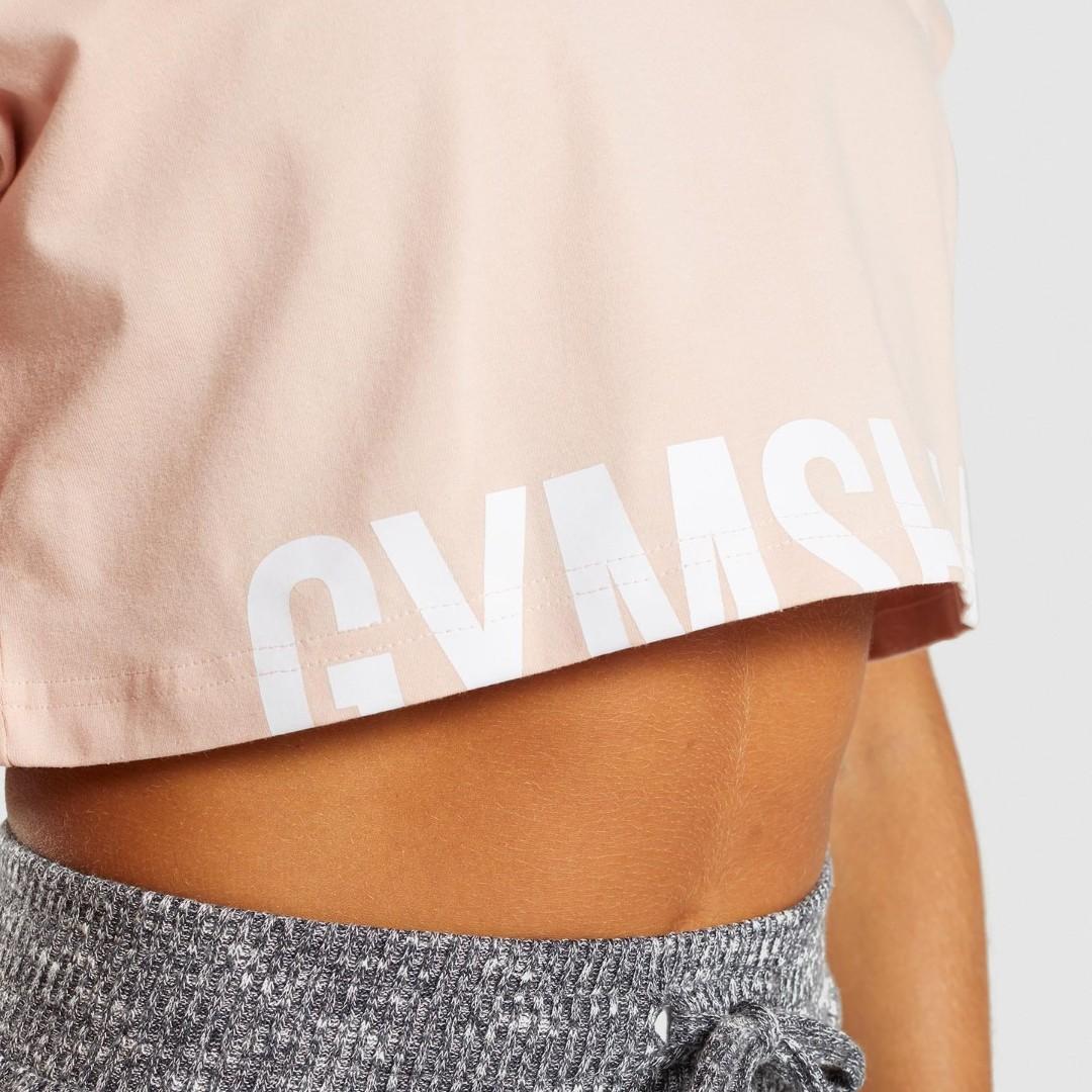 GYMSHARK Fraction Crop Top in White - size M, Women's Fashion, Activewear  on Carousell
