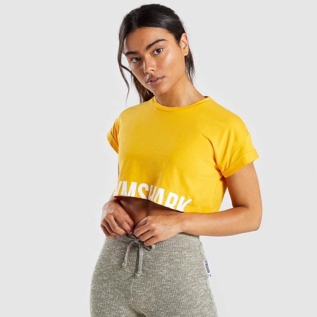 Gymshark yellow on sale crop top