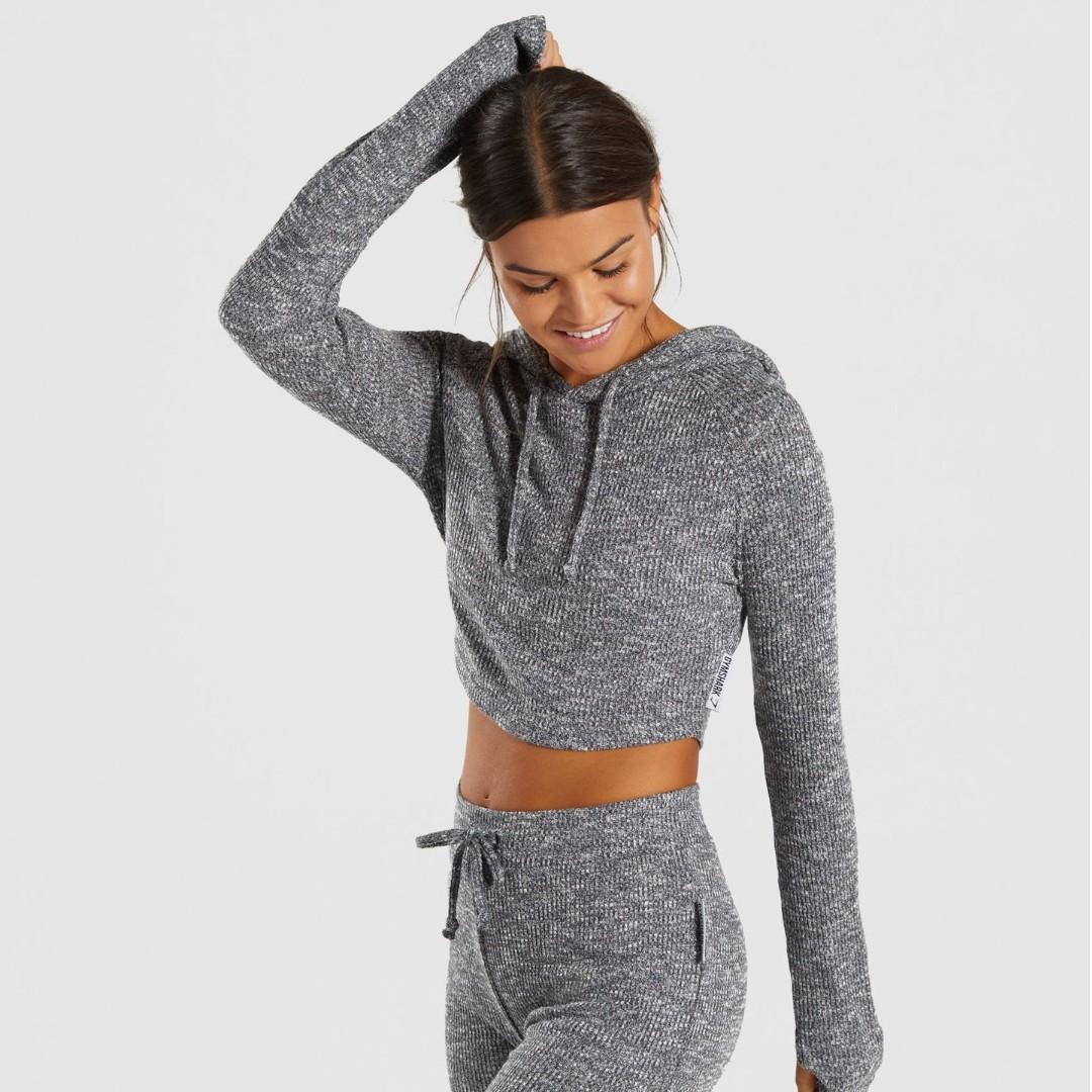 GYMSHARK Set Slounge Leggings and Hoodie Loungewear in Charcoal