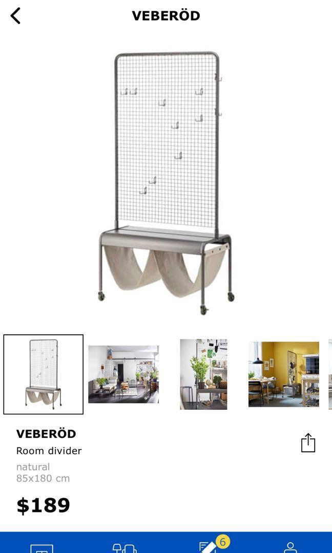 Ikea Veberod Room Divider, Furniture & Home Living, Furniture, Shelves