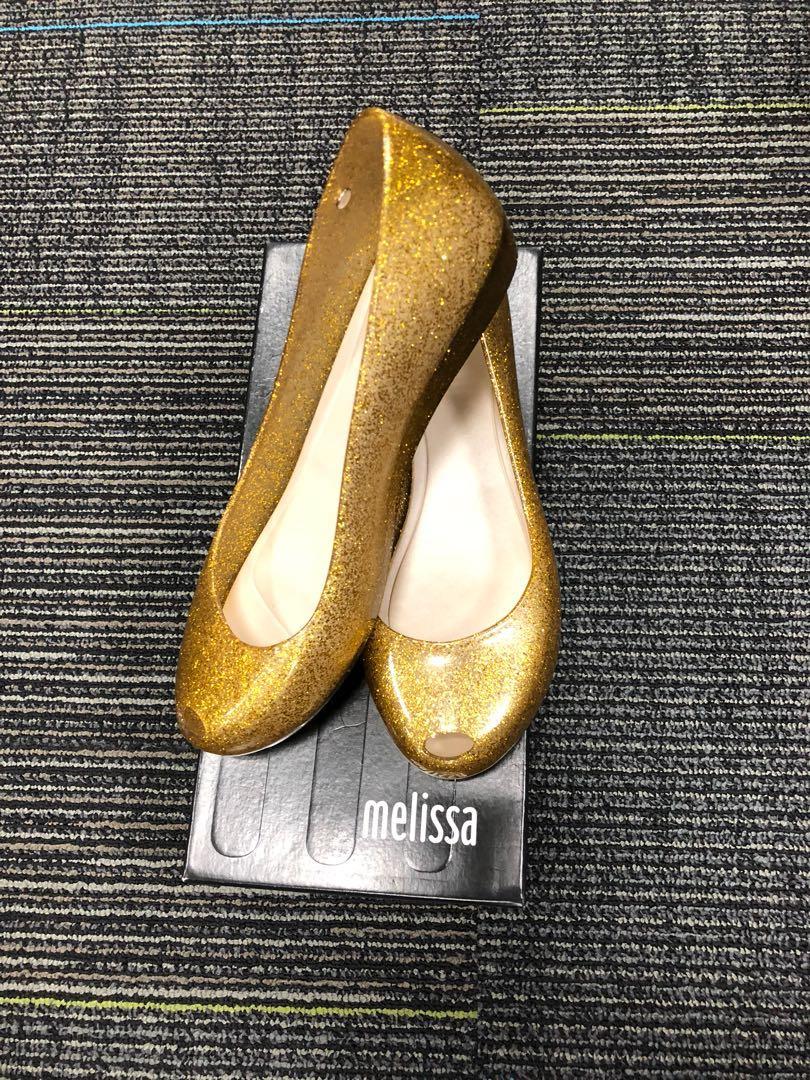 Melissa Gold Glitter Shoes