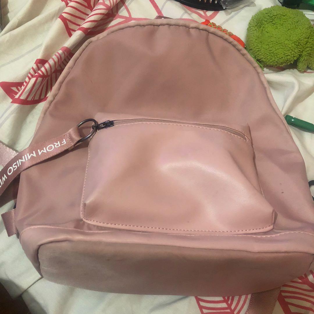 Miniso rose pink backpack Women s Fashion Bags Wallets Backpacks on Carousell