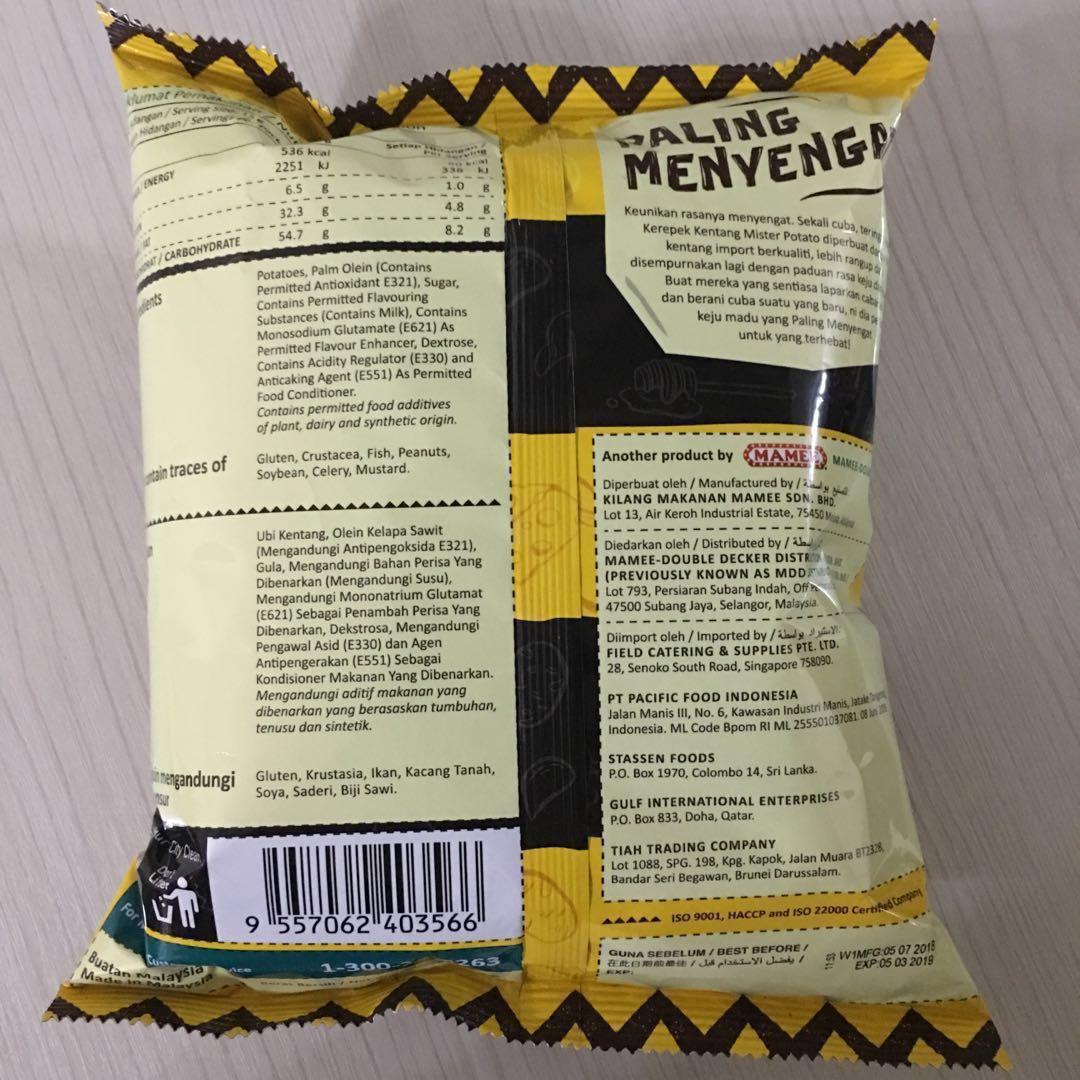 mr potato chips honey cheese