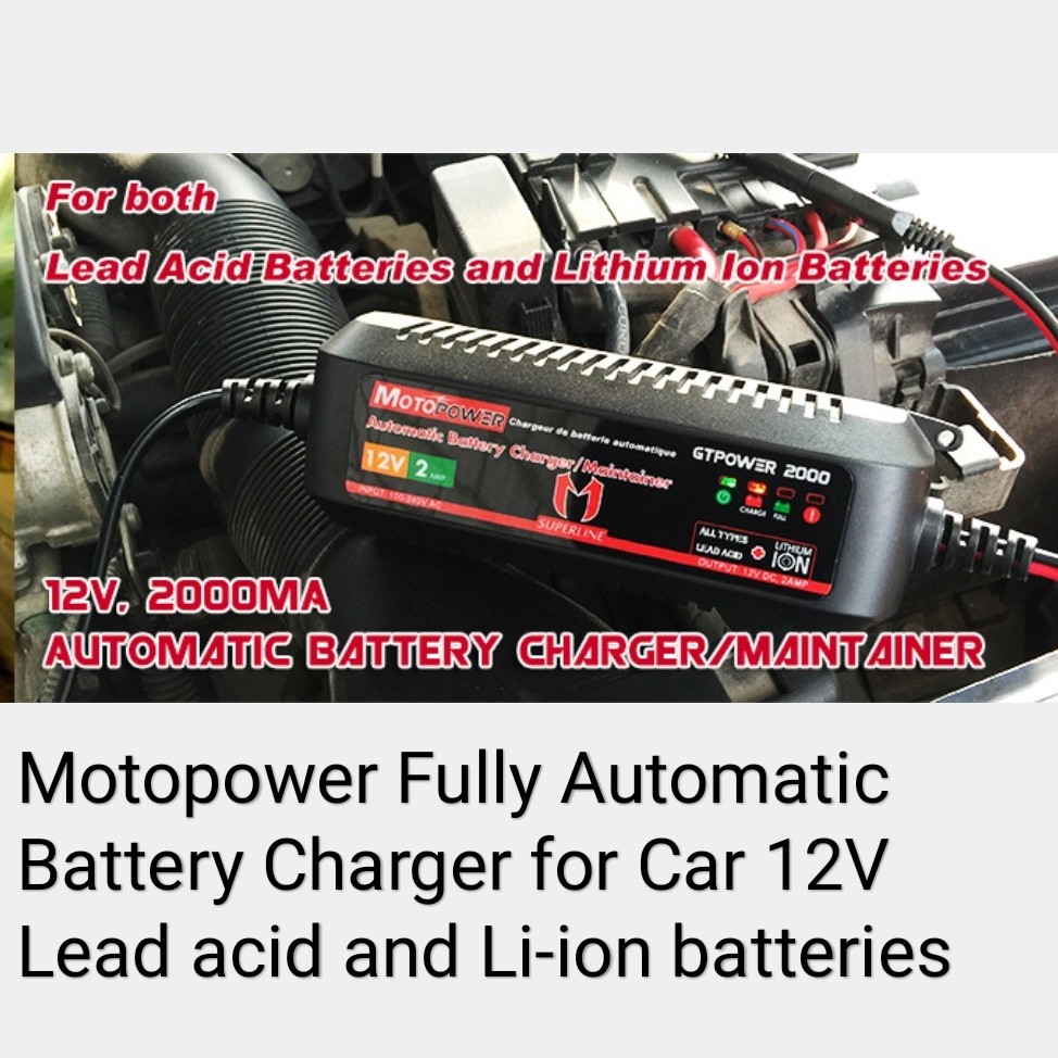 MotoPower Smart Automatic car Battery Charger Maintainer. Model