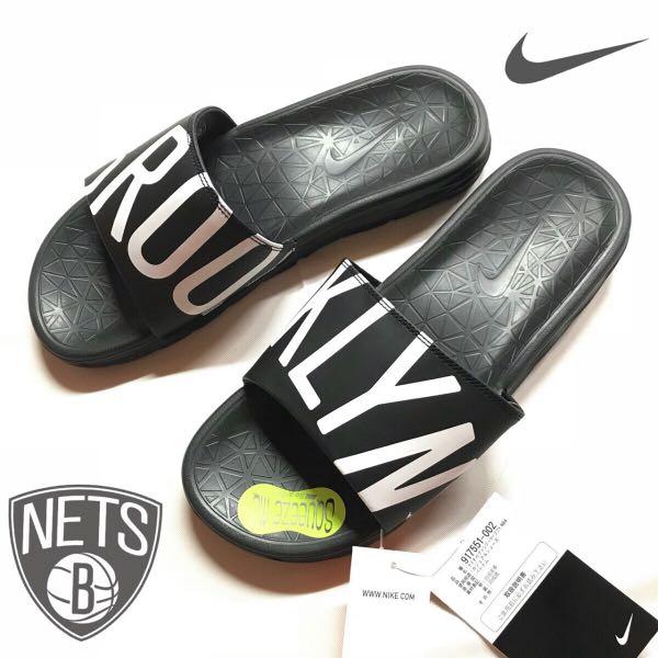 Nike Benassi Slides Brooklyn Nets NBA 