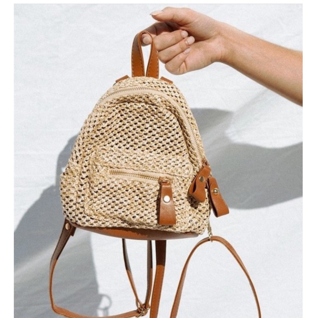 woven mini backpack