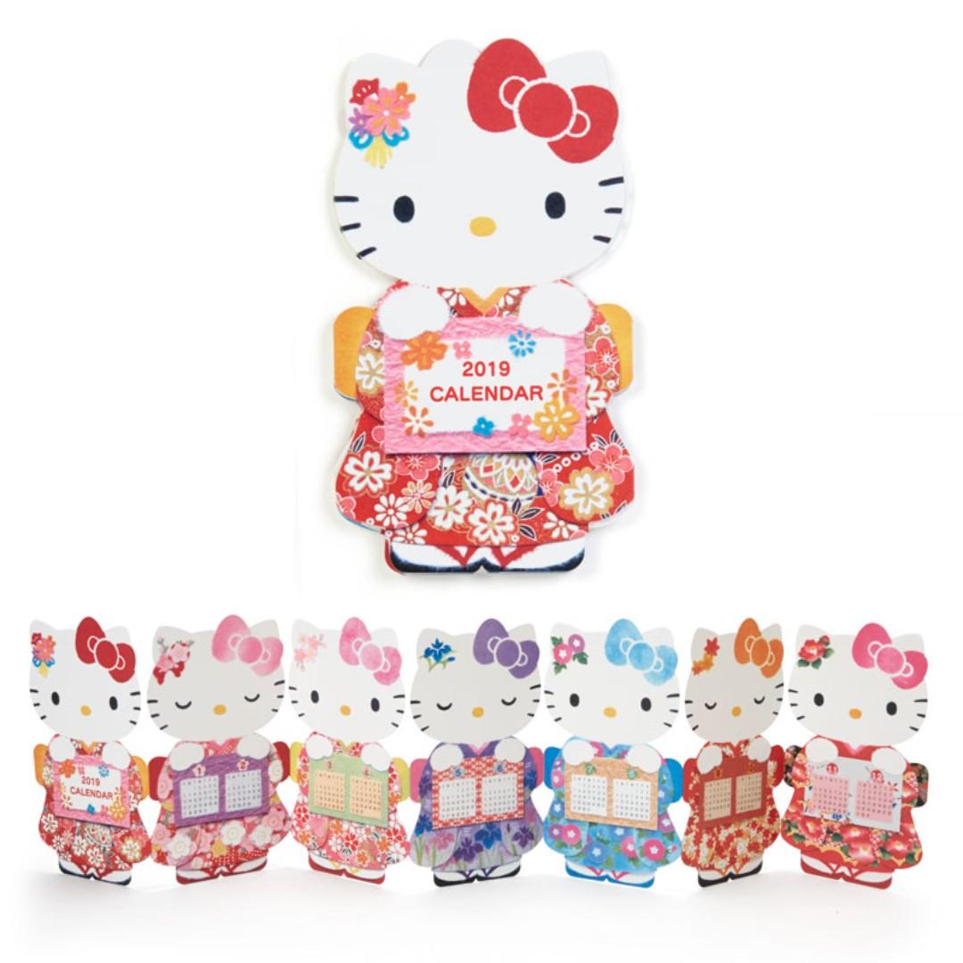 Po Sanrio Japan Hello Kitty Calendar Card 2019 Kimono Bulletin