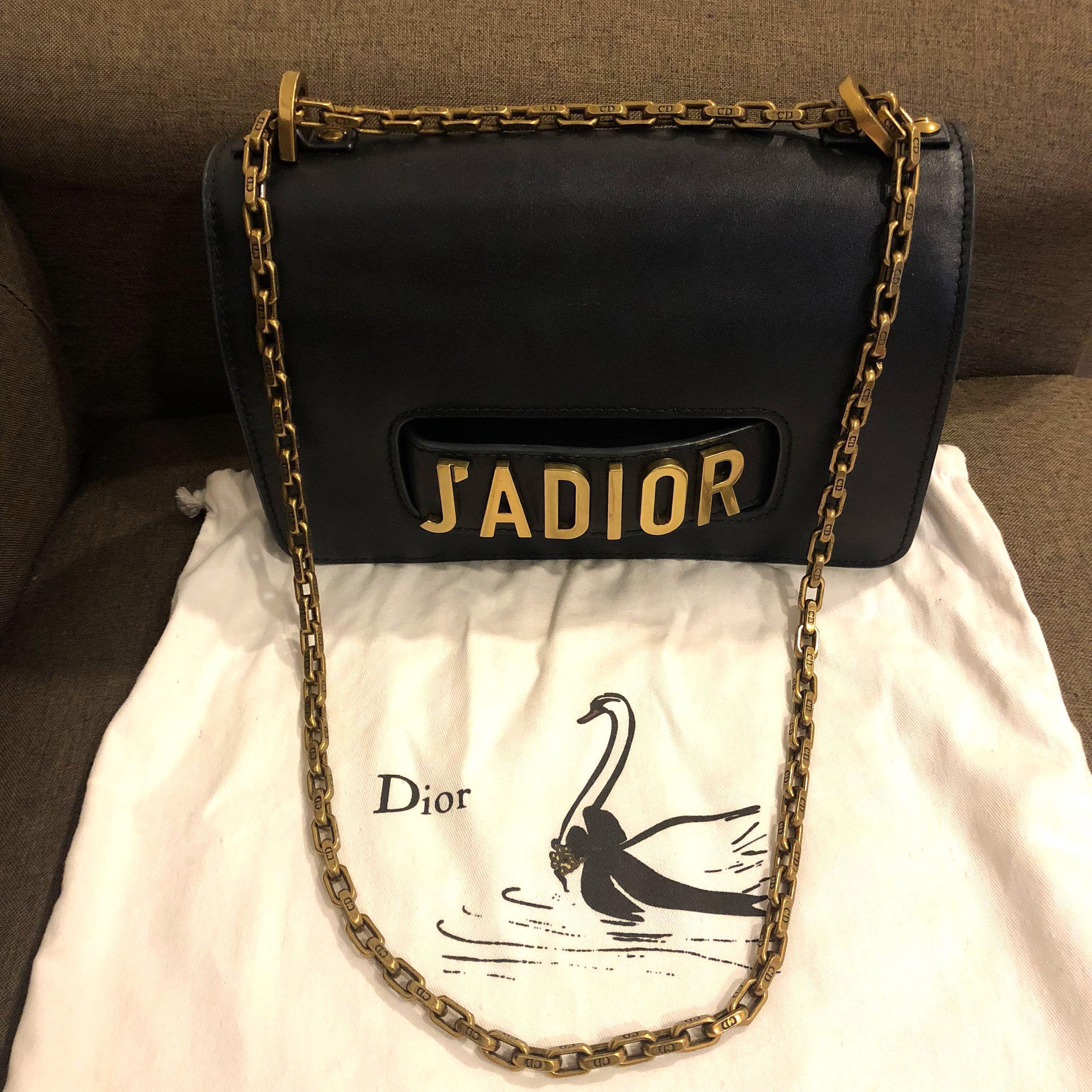 Preloved J'ADIOR flap bag with chain, Women's Fashion, Bags