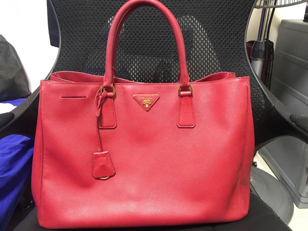 Red Prada Bag, Luxury, Bags & Wallets, Handbags on Carousell