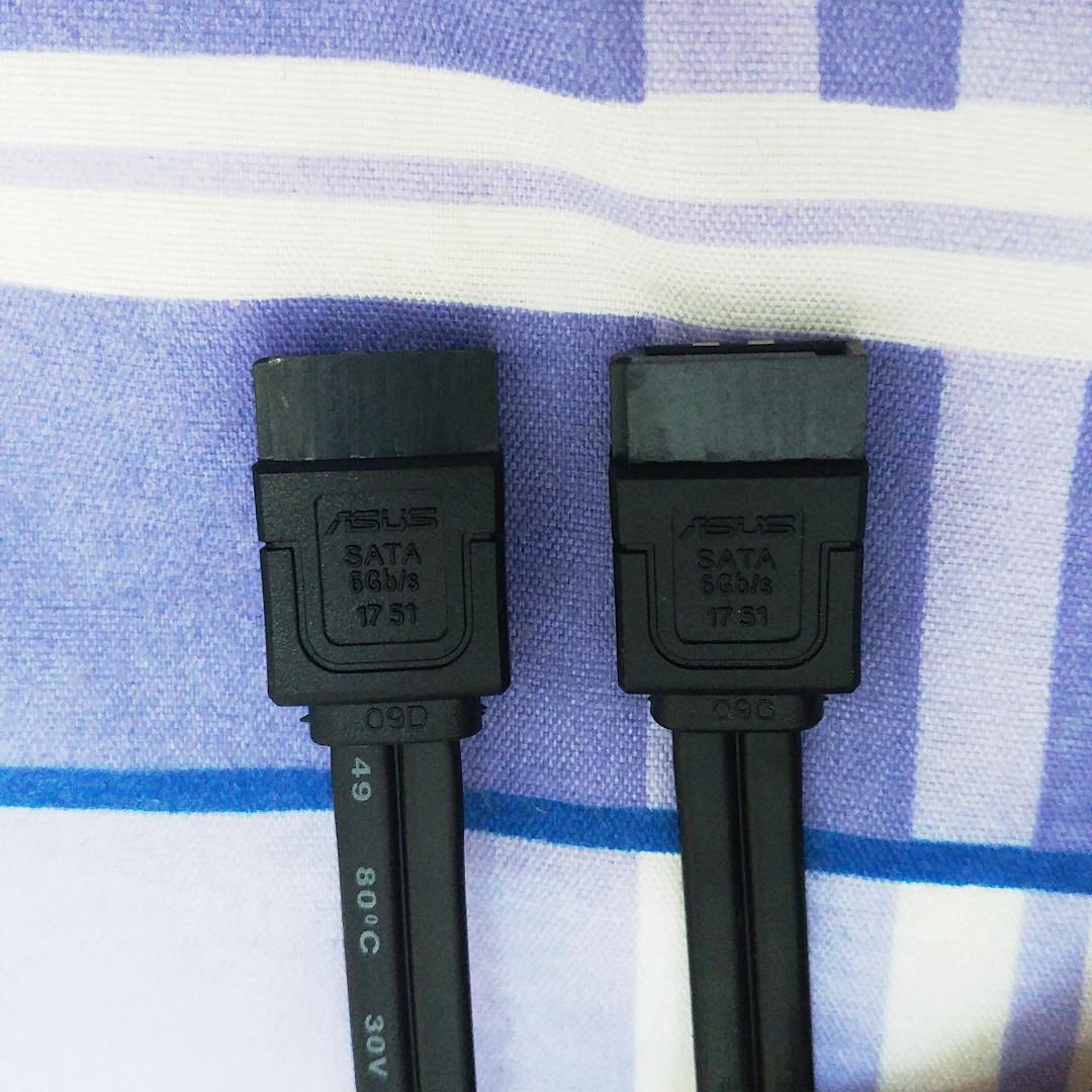 SATA Cable 6Gb/s ASUS名廠高質 SATA線, 電腦＆科技, 電腦周邊及配件, 硬碟及儲存器 Carousell