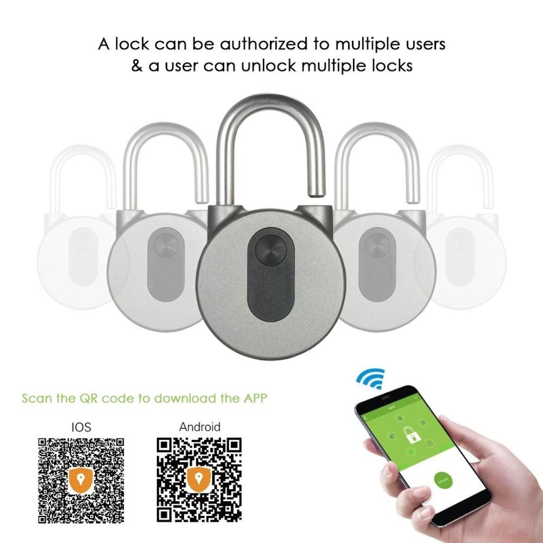 Smart Keyless Lock Waterproof APP Button / Password Unlock AntiTheft