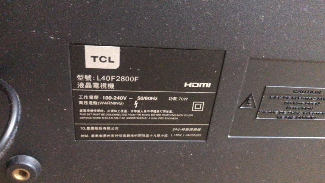 TCL TV model L40F2800F, 家庭電器, 電視 & 其他娛樂, 電視 Carousell