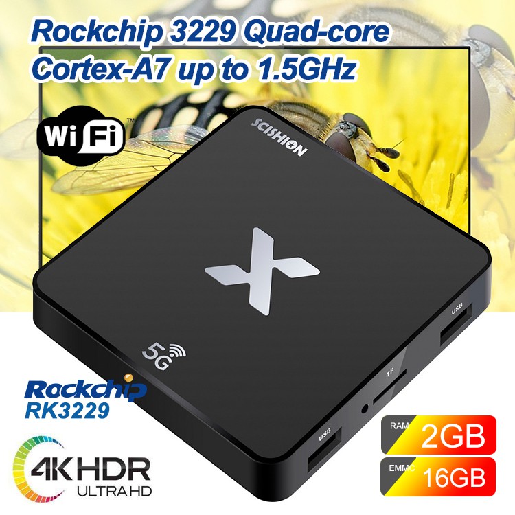 X-5G TV Box Android 8.1 RK3229 Smart Set Top Box 2GB 16GB Media Player ...
