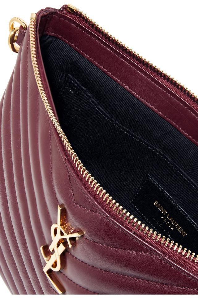 Ysl shop burgundy clutch