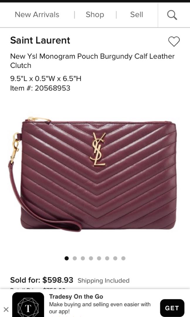 Ysl burgundy clutch outlet