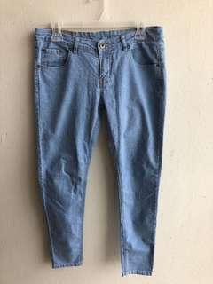 Nichii Blue Washed Denim Mid Low Waist Bottom Trousers Jeans #HALLOWEEN50