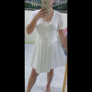 6ixty 8ight white boho drawstring dress