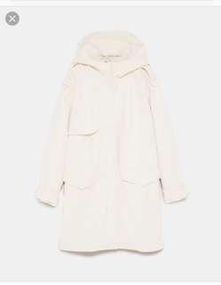 Zara leatherette hooded coat