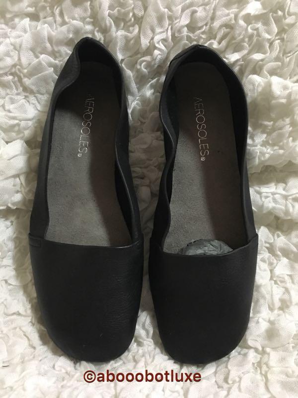 Aerosoles mr top softee black leather