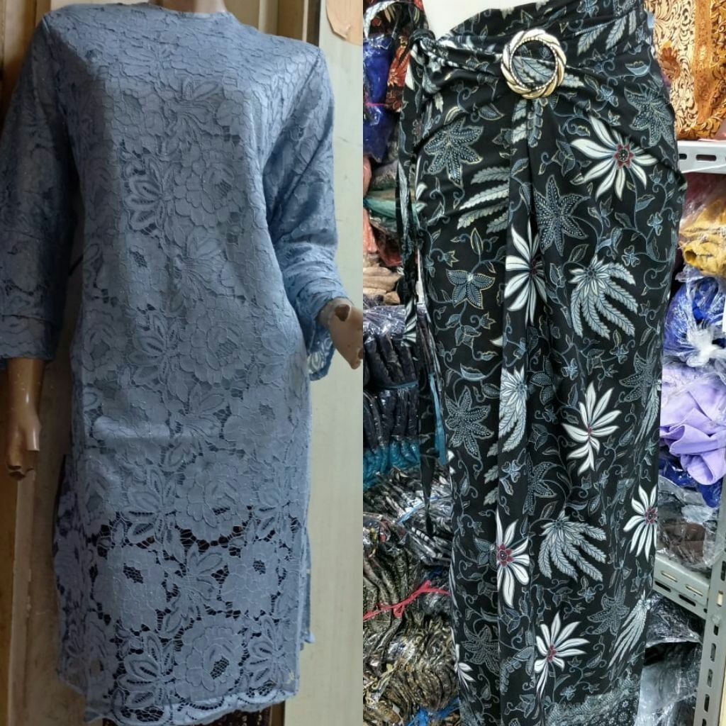  Baju  Kurung  Moden Lace Batik  Muslimah Fashion  Two piece 