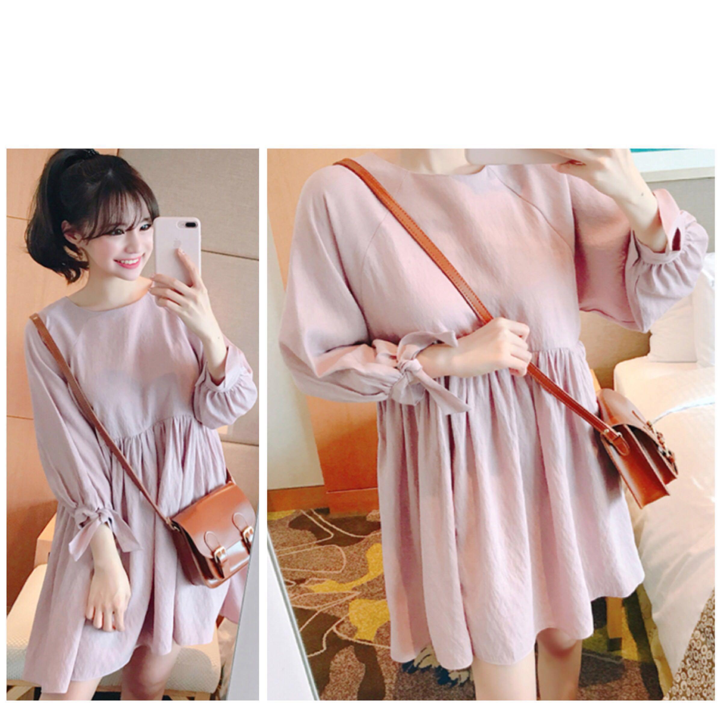 Bnib Bnwt Korean Babydoll Dress With Long Sleeves Lovely Sweet
