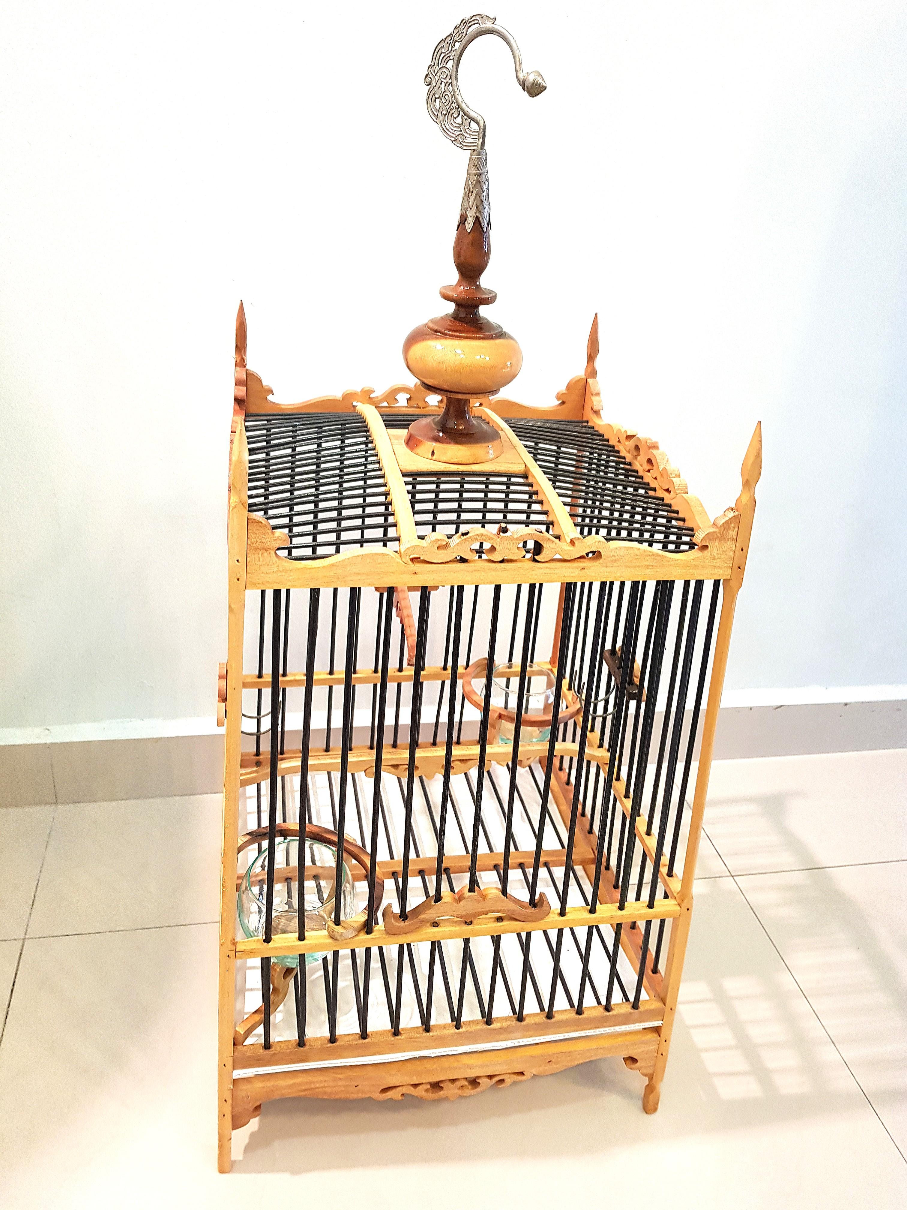 Thai cage Jambul Bird cage Brand new vintage wooden canary jumbul bird cage for sale, Pet