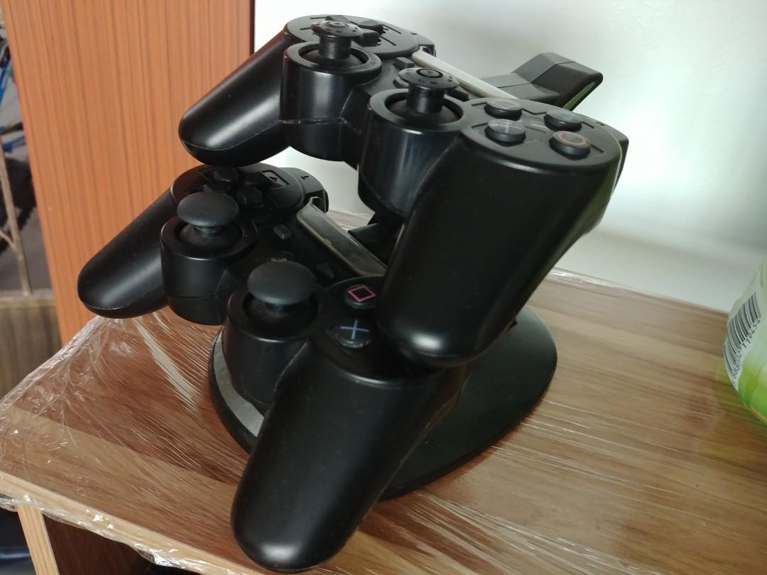 Free 2x Ps3 Dualshock Controllers And Charging Stand Toys Games Video Gaming Gaming Accessories On Carousell