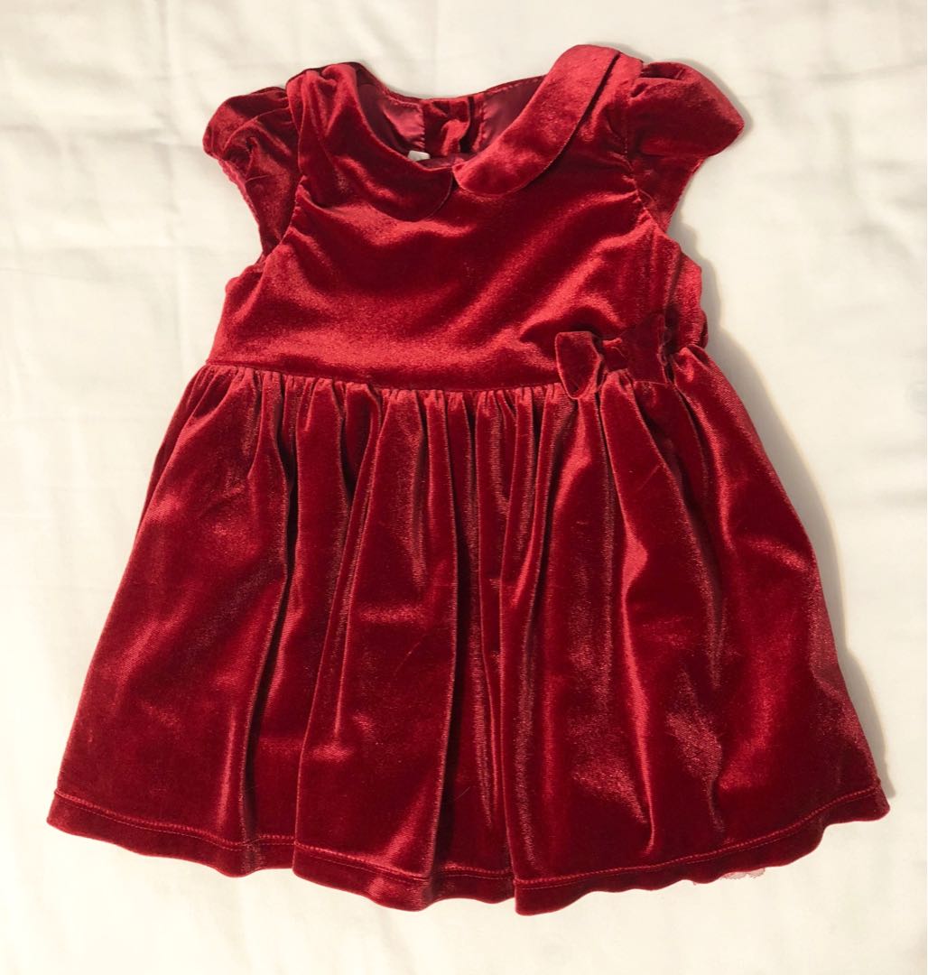 H&m red velvet dress hot sale