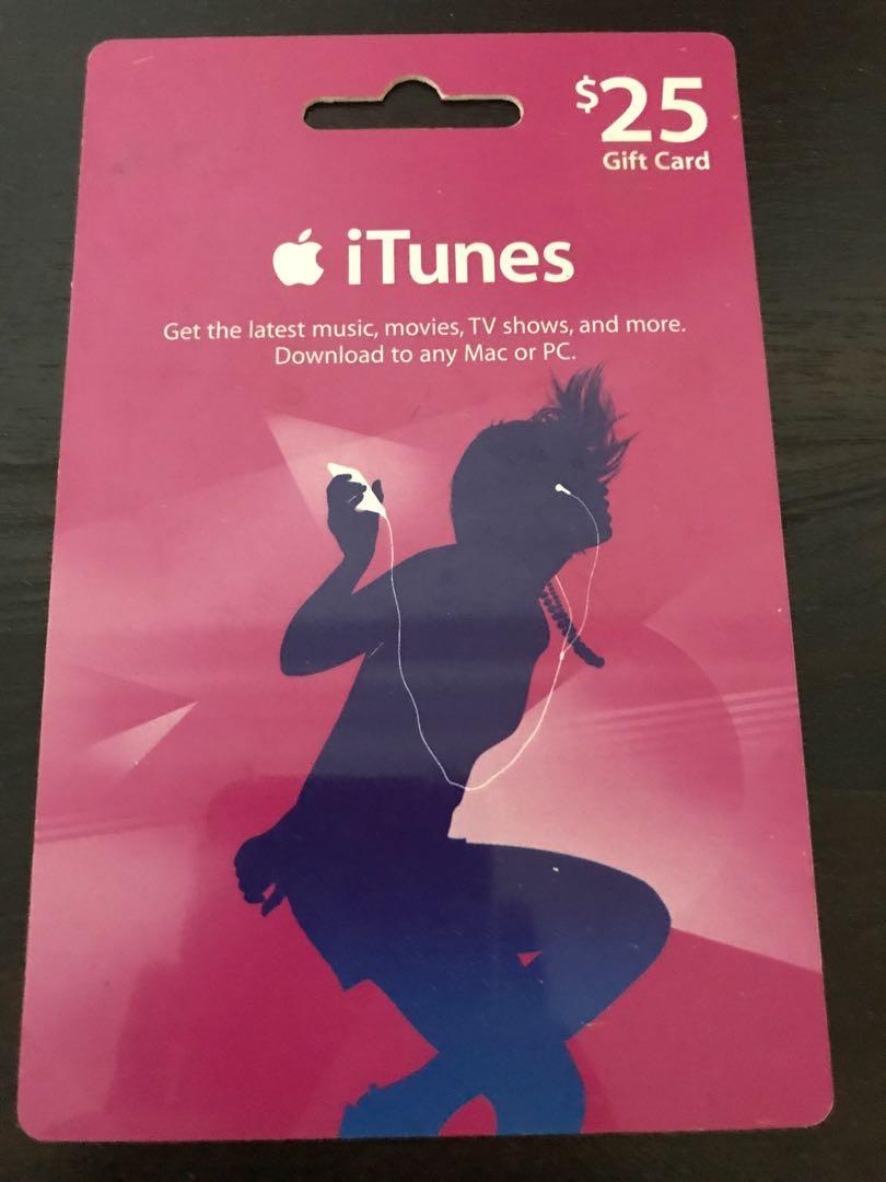 iTunes Gift Card - $25 USD (US iTunes Store), Tickets ...