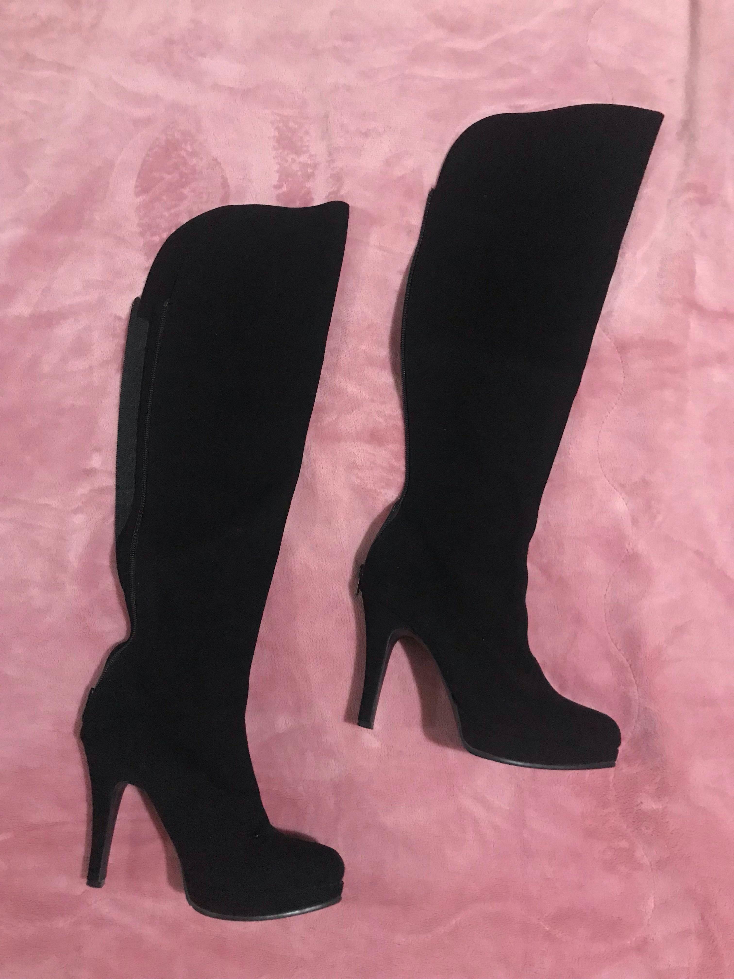 Japan Knee High Long Boots (suede cloth 
