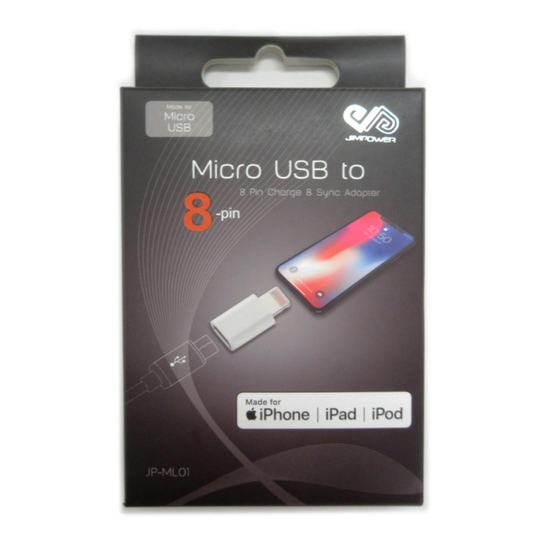 JP-ML01 micro USB to Lightning Adapter MFI Certified (Category: Cables & Adaptors) located in Mandaluyong City. Submitted by princessshyph (Listing ID 195970162, Image 2). Description: -MFI Certified -microUSB to 8 Pin Charge & Sync Adapter -Made for iPhone iPad iPod.