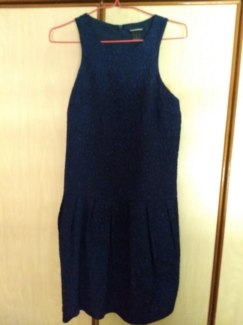 club monaco navy blue dress Club Monaco Cotton Poplin Midi Shirt Dress - Navy
