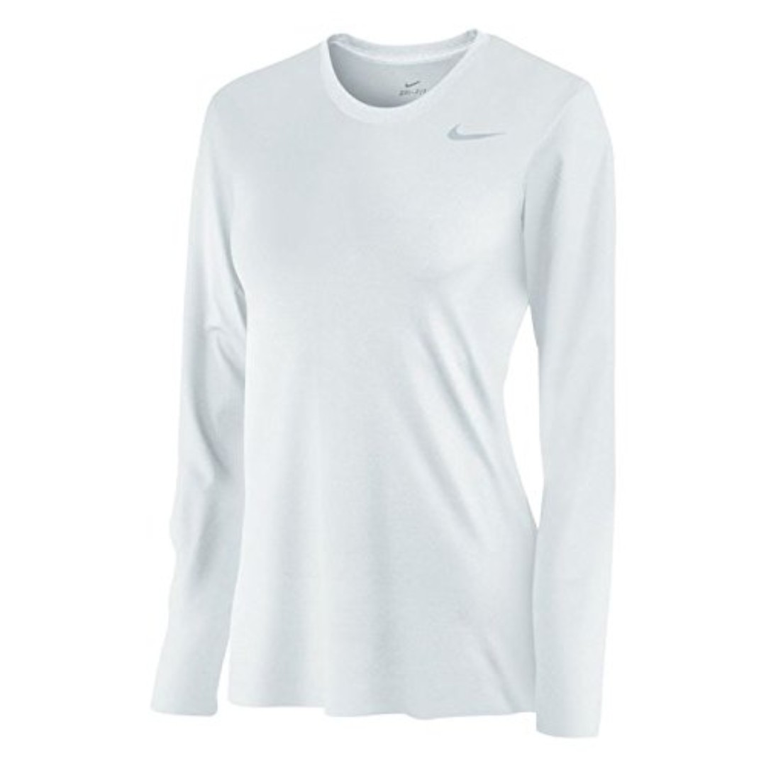 white dri fit long sleeve women's