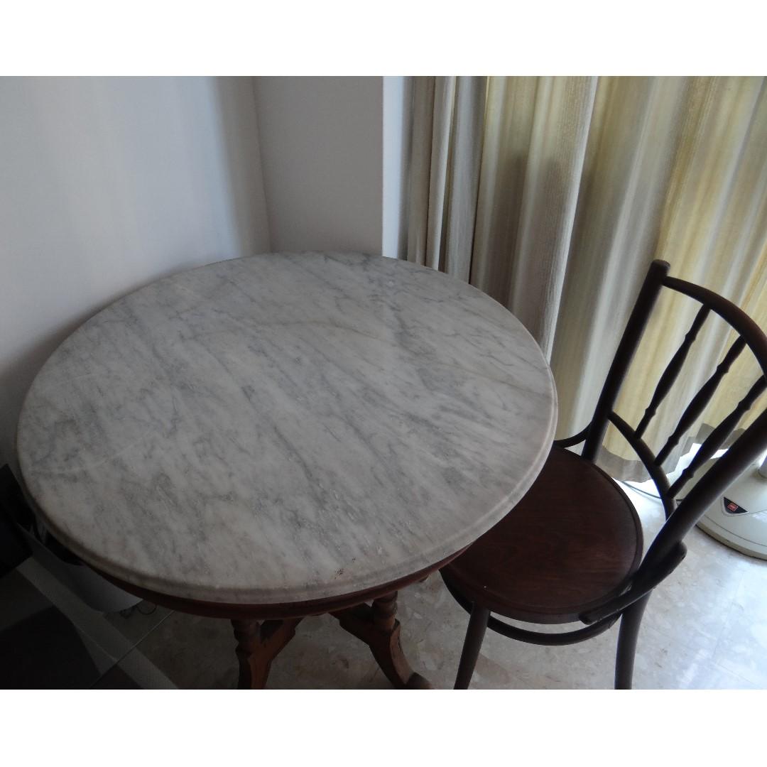 Original Coffeeshop Marble Top Table From The 70s Furniture Tables Chairs On Carousell