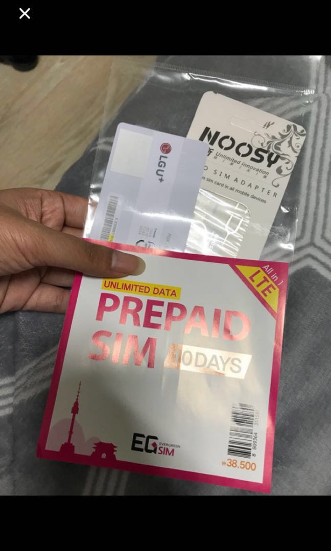 Selling EG Prepaid SIM Card for Korea (UNLIMITED DATA), Mobile Phones