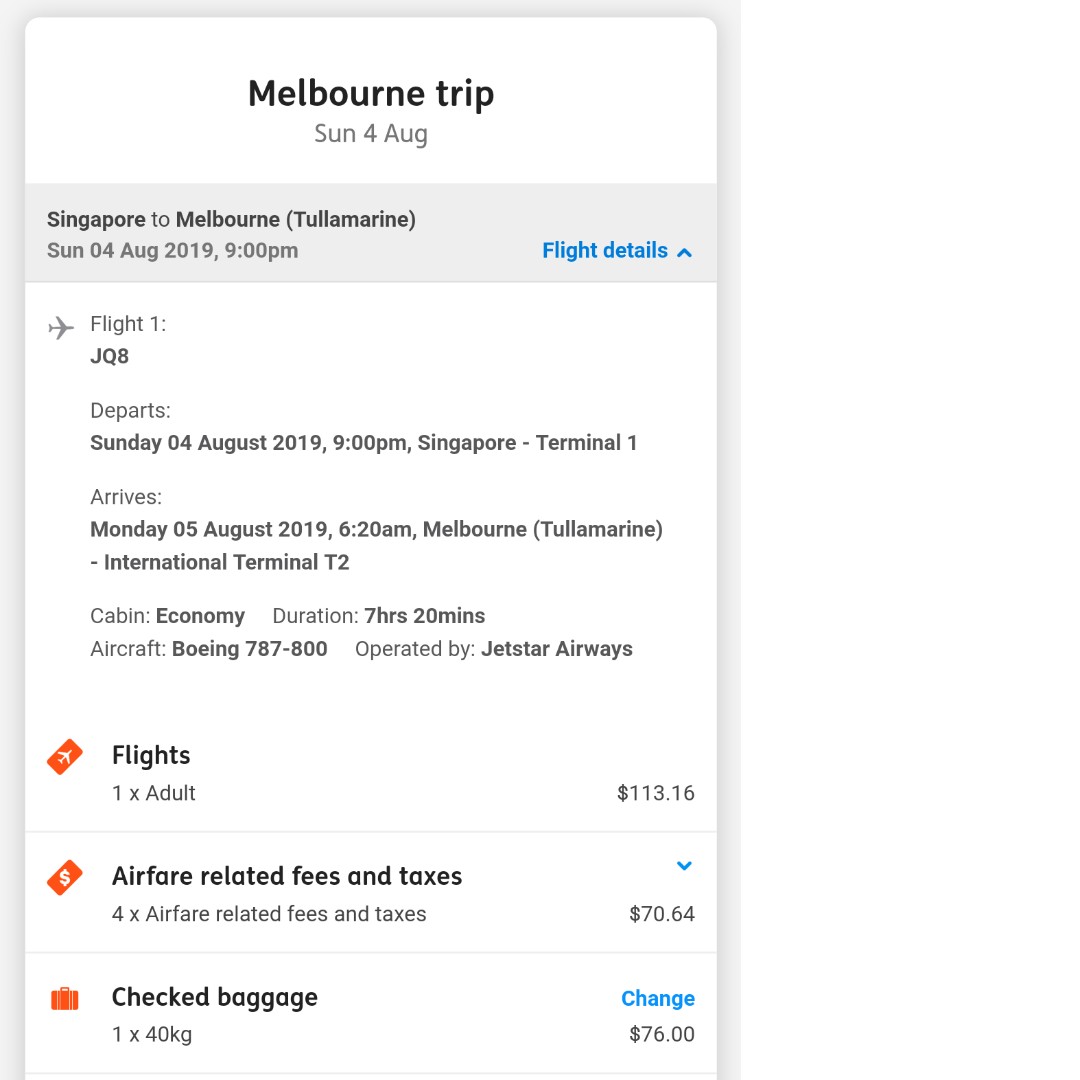 jetstar one way ticket